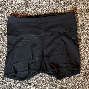Black Women's Athletic Shorts with Stash Pocket